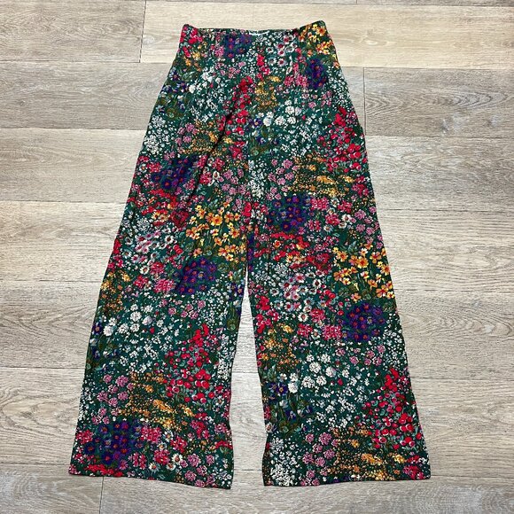 Anthropologie Floral Wide Leg Pants - Multicolor Size 6 Good Conditition - Picture 3 of 15